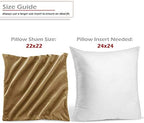 Nestl Throw Pillow Covers, Cozy Velvet Decorative Autumn Pillow Covers 22 x 22 Inches, Soft Solid Couch Pillow Covers for Sofa, Bed and Car, Set of 2 - Mocha Light Brown - Image 2