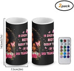 Gift for Mom Battery Powered Candles with Remote and Timer African Mother Daughter Decorations LED Flameless Flickering Candles for Indoor Gifts Holiday Decor Home Party Festival Set of 2 - Image 3