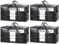 TAILI 4 Pack Black Extra Large Moving Bags,Storage Bag with Visible Window by TAILI