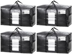 TAILI 4 Pack Black Extra Large Moving Bags,Storage Bag with Visible Window by TAILI