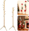 PURPLE STAR 1N 2 Set Christmas Wooden Stocking Holder Stand, Rustic Freestanding Xmas Stockings Hanger Rack, Christmas Stocking Tree Stand Rack for Holiday Home Living Room Farmhouse Decoration by PurpleStar