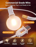 GOOTHY Outdoor LED String Lights, 50Ft with 52 Frosted White LED Globe Bulbs, Waterproof for Indoor/Outdoor Use, Perfect for Garden, Bistro, Pergola, Tents & Decorations, White - Image 5