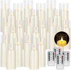 24-Pack LED Flameless Candles(14/16/18cm) with 4 Timers Remote - 3D Flickering Flame, Clear, Perfect Decor for Home & Events. - Image 3