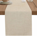 Beige Linen Bottom Table Runner 18x72 Inches Long Solid Color Farmhouse Cotton Linen Table Runner Burlap Style Farmhouse for Dinner Party Tabletop Decorations by Unknown
