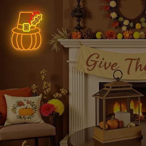 Pilgrim Hat Thanksgiving Neon Sign for Thanksgiving Hat LED Light up signs - Image 6