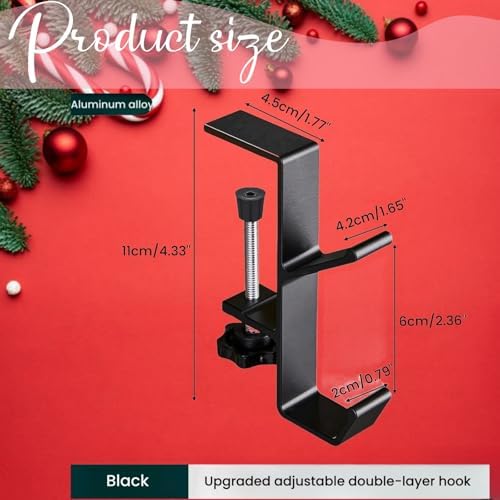 No Slip Mantel Heavy Duty Garland Hanger - 2-in-1 Garland and Stocking Holder for Mantle, Fireplace, and Front Door – Essential Christmas & Xmas Decoration (Black, 6pcs) - Image 5