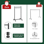 ELYKEN Christmas Stocking Holder Stand for Floor, Free Standing Stocking Rack with 4 Removable Hooks, Heavy Duty Metal Small Xmas Stocking Stand with Adjustable Feet, Black - Image 4
