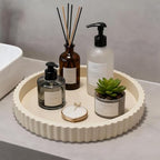 Decorative Tray for Coffee Table, 12'' Resin Round Tray for Home Decor - Image 3