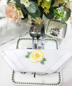 Embroidered Cloth Napkin Lemon Cotton Napkins Set of 6, 20x20 Hemstitch Table Napkins Machine Washable, Daily & Holidays, Great Present Ideas - Image 4