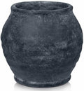 Briful Rustic Vintage Ceramic Pottery Vase, 6.1'' Farmhouse Table Decor with Distressed Texture, Wide Mouth Decorative Jar Vases for Home Decor, Shelf & Entryway, Black by Briful