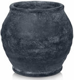 Briful Rustic Vintage Ceramic Pottery Vase, 6.1'' Farmhouse Table Decor with Distressed Texture, Wide Mouth Decorative Jar Vases for Home Decor, Shelf & Entryway, Black by Briful