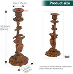 Sungmor Vintage Cast Iron Candle Holder, 10.2in White Duke Figurine Design - Image 4