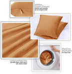 Nestl Throw Pillow Covers, Cozy Velvet Decorative Autumn Pillow Covers 22x22 Inches, Soft Solid Couch Pillow Covers for Sofa, Bed and Car, Set of 4 - Rust Orange Brown - Image 3