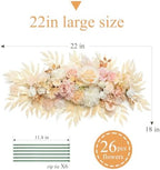 TINGE TIME Champagne Pink Flower Garlands, 2 PCS Artificial Eucalyptus Garlands, Handcraft Artificial Rose Arch Flowers for Wedding Arch Sweetheart Table Ceremony Backdrop Decorations for Home - Image 2