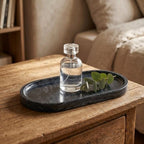 YKAJO Wave Grey Oval Marble Tray, 9.8x4.7 Vanity Perfume Organizer Dish - Image 5