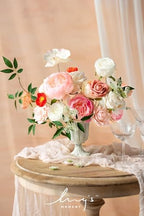 Ling's moment Artificial Pink Wedding Flowers Combo, Coral & Ivory, Grand - Image 2