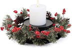 MOYEE Christmas Candle Holder Wreath Single 14 inch, Christmas Candle Ring by Unknown