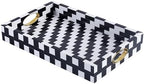 Handicrafts Home Resin Inlay White Decorative Serving Ottoman Tray, 17x11 by HandicraftsHome