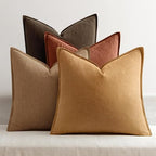 MIULEE Orange Boho Linen Decorative Pillow Covers 18x18 Inch Pack of 4 by MIULEE