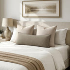 MIULEE Decorative Linen Lumbar Pillow Cover 14x36 Inch Tan Taupe - Image 3