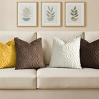 decorUhome Faux Fur Plush Soft Brown Throw Pillow Covers 26x26 Set of 2 - Image 4