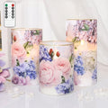 Hydrangea Rose Flameless Candles with Remote Control & Timer Function - Real Wax Glass Battery Operated Candles - Home Farmhouse Holiday Christmas Valentine's Day Decorations - Set of 3 by Silverstro