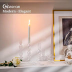 Glasseam Glass Tapered Candlestick Holder 3Pcs Unique Taper for Table Decor - Image 2