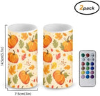 Pumpking Leaves Candles Battery Operated with Retome LED Candles Flickering Warm Light Fall Table Decorations for Dining Room Bedroom Living Room Home Thanksgiving Party - Image 3