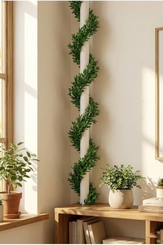 SODEF Artificial Ivy Vine Garland - 24.6 ft Faux Ivy - Look Greenery for Home, Garden, Balcony Decor - PE Leaves - Green - Image 4