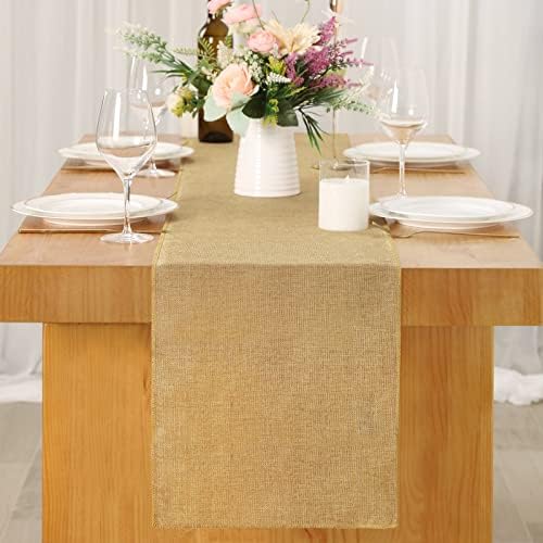 Burlap Table Runners Jute Farmhouse Table Linens 2 Packs 13x84 Inch - Image 4