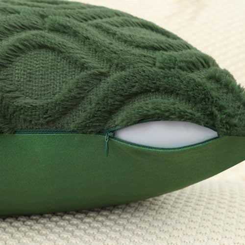 decorUhome Faux Fur Plush Forest Elf Throw Pillow Covers 26x26 Set of 2 - Image 3