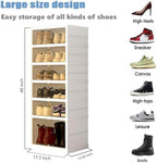 Foldable Storage Box - Clear Stackable Shoe Organizer with Lids - Large 6 Layer Shoe Rack Cabinet - Image 2