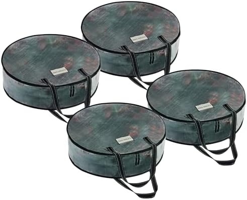 VENO 4 Pack Summer Wreath Storage Container, 36 Inch Clear Wreath Bag, Spring, Christmas Garland Decoration Organizers with Zipper and Durable Handles (Clear, 36"-4 Pack) by Veno