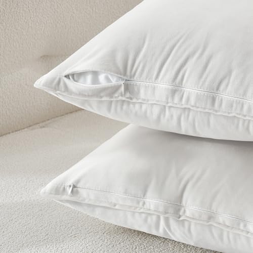 MIULEE Decorative Pure White Velvet Euro Sham Throw Pillow Covers 24x24 in - Image 2