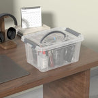 6L Clear Storage Latch Bins, 6-Pack Organizer Box with Handle - Image 5