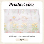4 Pcs Wildflower Table Runner, 30x118 Inch, Colorful Embroidered Floral Spring Summer Tulle Lace Table Runner for Wedding, Birthday, Wildflower Party Decorations - Image 2