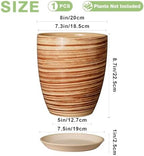 8 Inch Plant Pot, Ceramic Planter with Drainage Hole and Saucer Large Flower Pot for Home Patio Garden Office, Yellow - Image 3