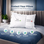 Ridhi White with Blue Scalloped 100% Cotton Throw Pillow Covers 20x30 Inch - Image 3