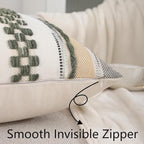 Dark Green Pillow Covers 18x18 Inch Set of 2 Boho Decor - Image 5