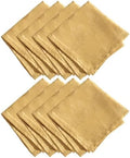 Elegant Woven Leaves Jacquard Damask Napkin, Set of 8, Gold - 17" W x 17" L by ElreneHomeFashions