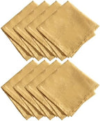 Elegant Woven Leaves Jacquard Damask Napkin, Set of 8, Gold - 17" W x 17" L by ElreneHomeFashions