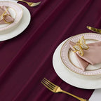 MDS Pack of 10 | Eggplant | 14ft Chiffon Table Runner 29x170 Inches Long Romantic Rustic Sheer Gauze Runner for Wedding Bridal Shower Birthday Banquets Engagement Spring Easter Boho Decorations - Image 4