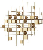 CosmoLiving by Cosmopolitan Metal Geometric Home Wall Decor 3D Folded Stripes Wall Sculpture, Wall Art 32" x 2" x 32", Gold - Image 4