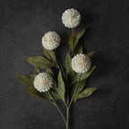 6Pcs 27"Artificial Pompon Mum Stems Silk Flowers for Vase Decor(Cream) - Image 3