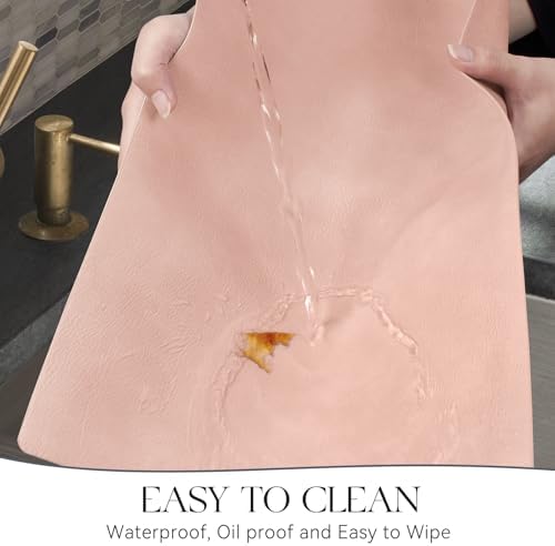 MOSAYT Vinyl Faux Leather Placemats, Set of 8, Pink - Image 4