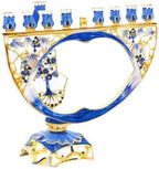 The Dreidel Company Meticulously Hand Painted Hanukkah Enamel Hamsa Menorah Artistic Candles Holder Fits All Standard Chanukah Candles- Menorah is 8 Inches High - Image 5