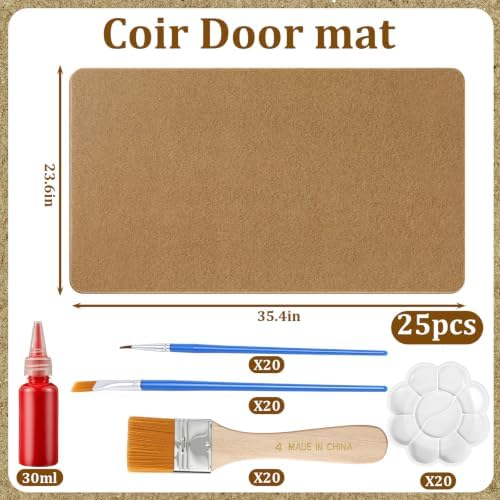 Nuanchu 25 Pcs Blank Coir Doormat Bulk Painting Kit 17x 30, Rounded Corners - Image 2
