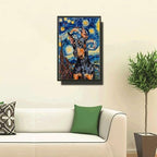 Metal Sign Vintage Tin Sign Doberman Pinscher Starry Night Doberman Sleek Doberman in A Night Sky for Home Security Spaces and Seasonal Displays Waterproof Aluminum 8×12 Inches with Metal Frame - Image 2