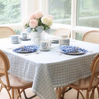 SmoothNovelty 24 Pack Buffalo Plaid Cloth Napkins 18x18 Inch Checkered Cloth Napkins Scalloped Soft Cotton Table Mat Washable Reusable for Dinner Wedding Holiday Birthday Parties (Classic,Sky Blue) - Image 5