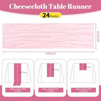 24 Pack Light Pink 10Ft Cheesecloth Table Runner - Image 2
